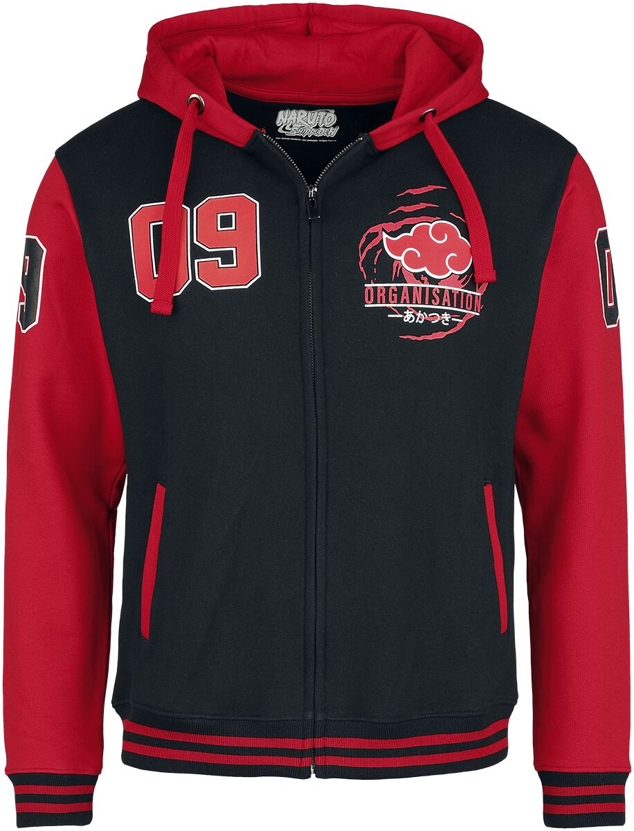 3664794356445 - Shippuden - Akatsuki 19 Collegejacke schwarz rot in S