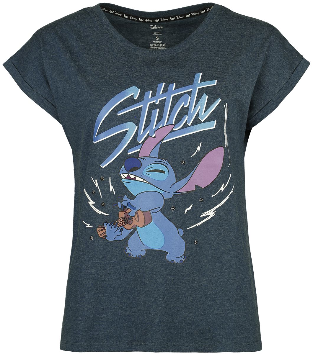 3664794734328 - Stitch - Music T-Shirt navy in S