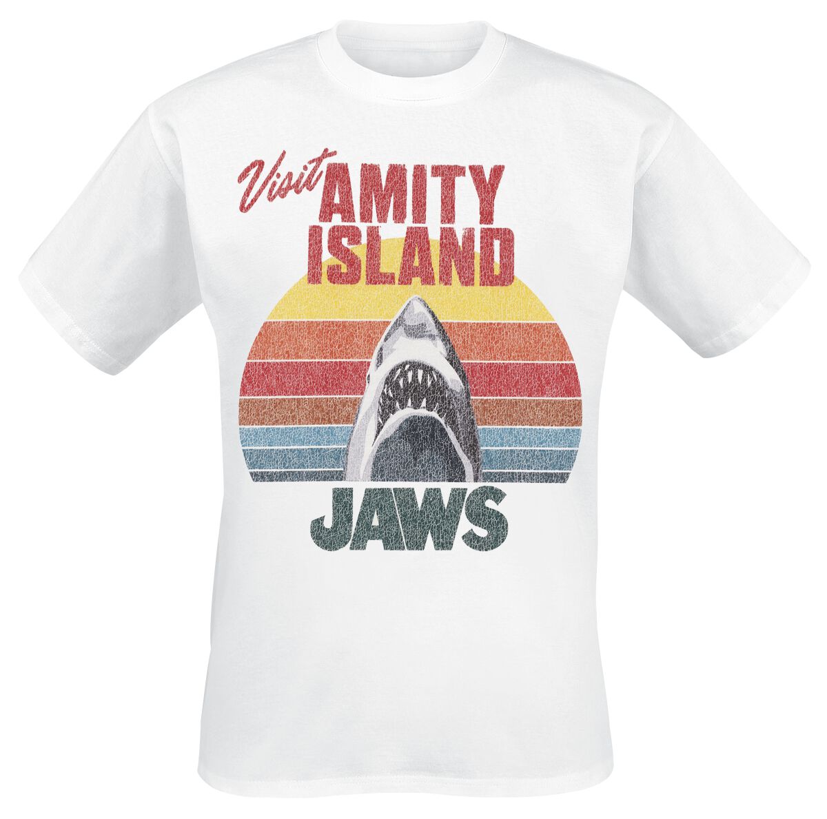 3664794746529 - Sunset Amity Jaws T-Shirt weiß in XL