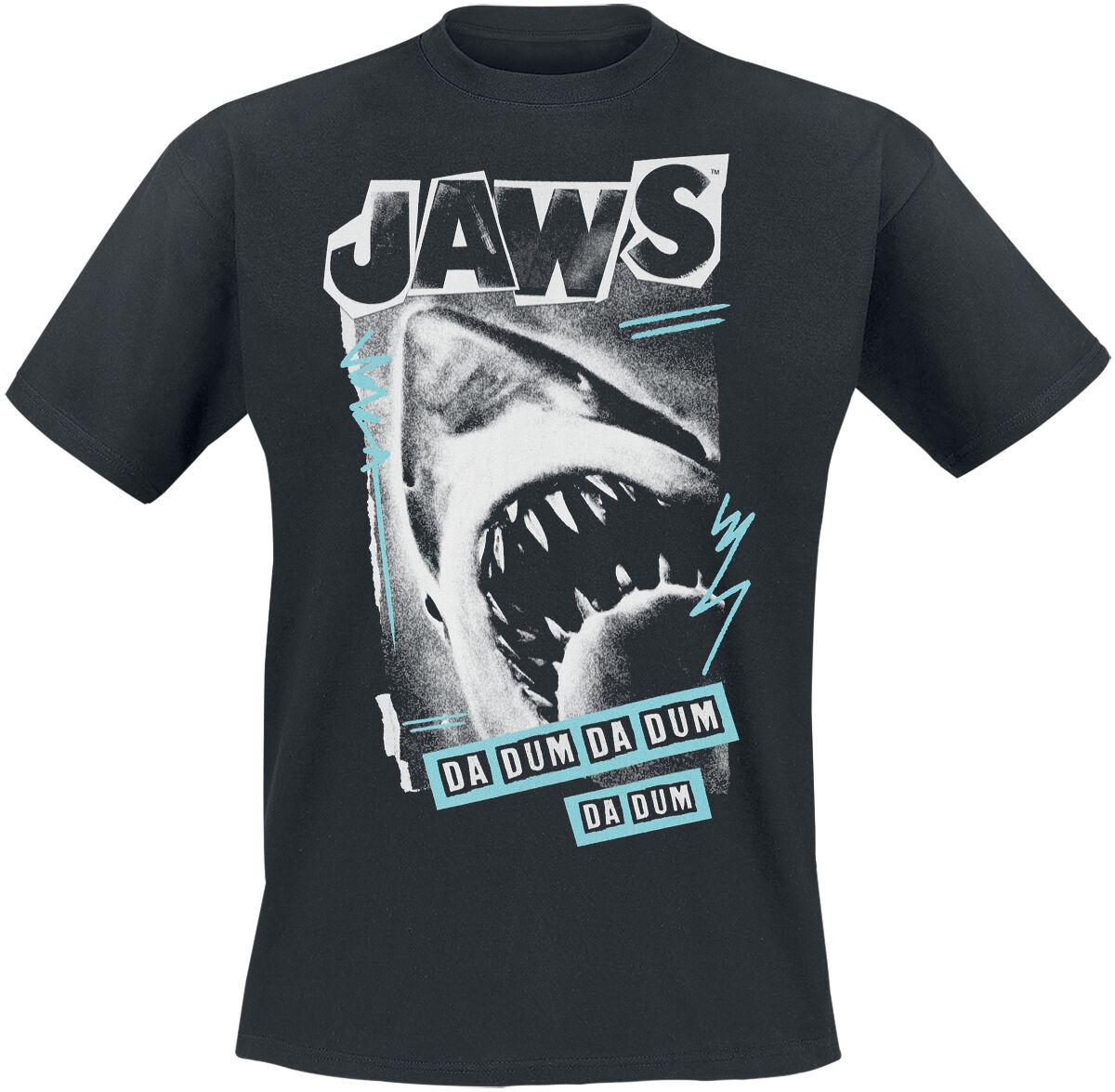 3664794746581 - Jaws Dam Dum Da Dum - Poster T-Shirt schwarz in XXL