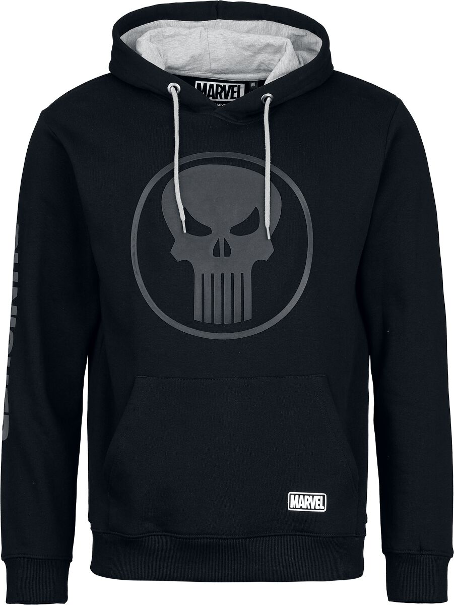 3664794781612 - Skull Logo Kapuzenpullover schwarz grau in S