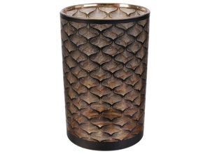 3664944138952 - The Home Deco Factory - Vase aus schwarzem und kupferfarbenem Metall Aster 20 cm