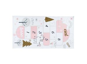 3664944211860 - The Home Deco Kids - Kinderspielteppich aus Baumwolle 140x70 cm Marelle girly