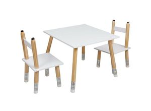 3664944215820 - The Home Deco Kids - Set aus Kindertisch und 2 Stühlen aus Holz Crayon 3664944215820 - The Home Deco Kids - Set aus Kindertisch und 2 Stühlen aus Holz Crayon