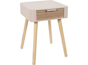 3664944324492 - The Home Deco Factory - Nachttisch aus Holz 1 Schublade Zoran