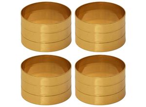 3664944423218 - The Home Deco Factory - Set aus 4 Serviettenringen aus goldfarbenem Metall Royal