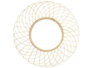 3664944441311 - The Home Deco Factory - Runder Spiegel aus Rattan Rosette 90 cm