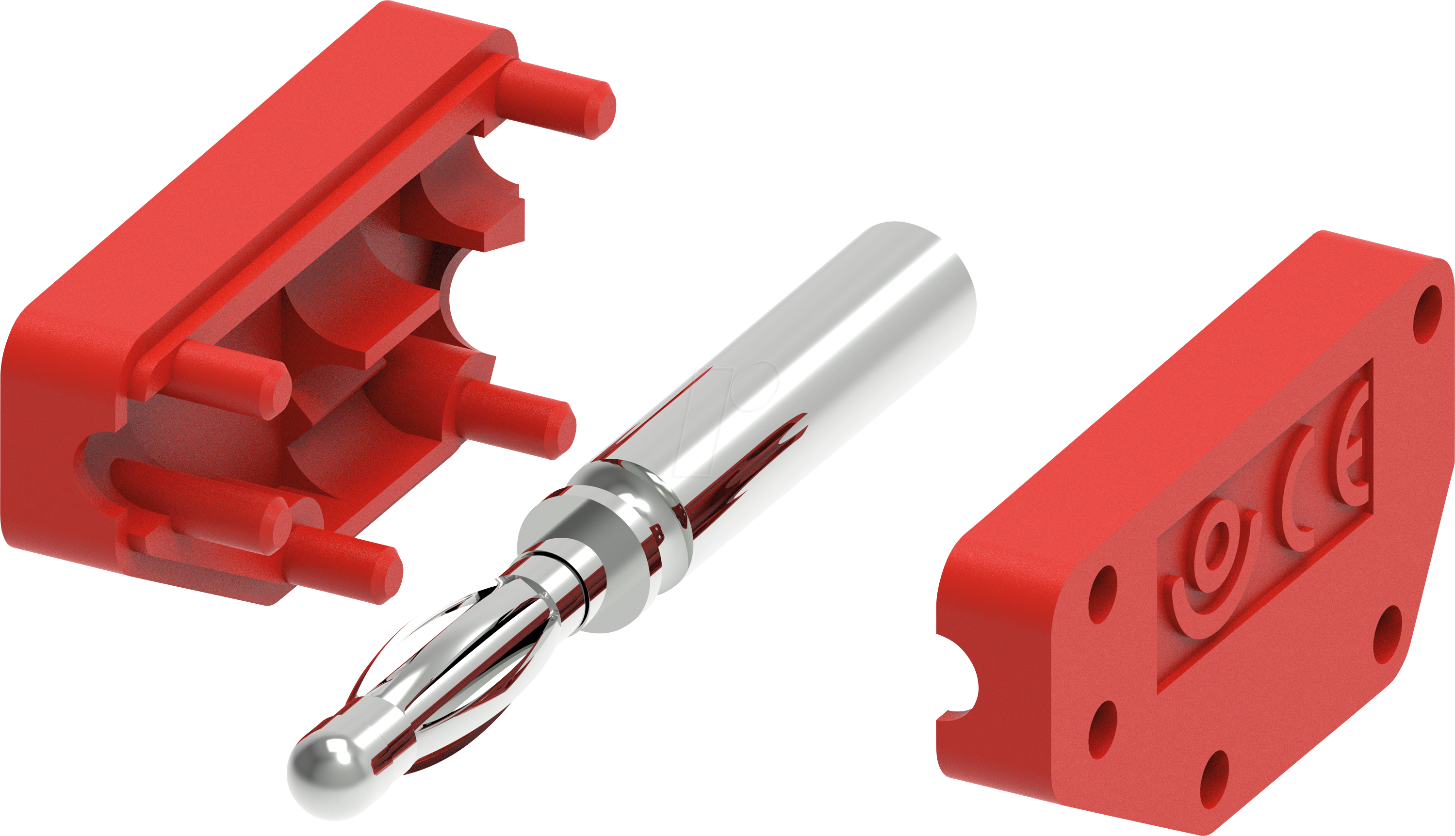 3665349004712 - PJP 215-R - Messleitung mit Bananensteckern stapelbar 2 mm² 05 m rot