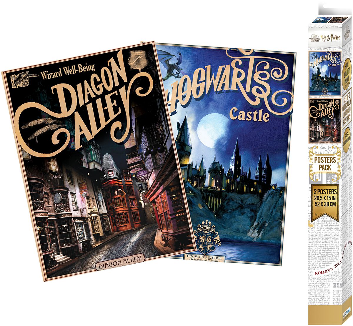 3665361060574 - ABYstyle - ABYstyle Harry Potter Retro Hogwarts & Diagon 2er Chibi Posters Set 3665361060574 - ABYstyle - ABYstyle Harry Potter Retro Hogwarts & Diagon 2er Chibi Posters Set