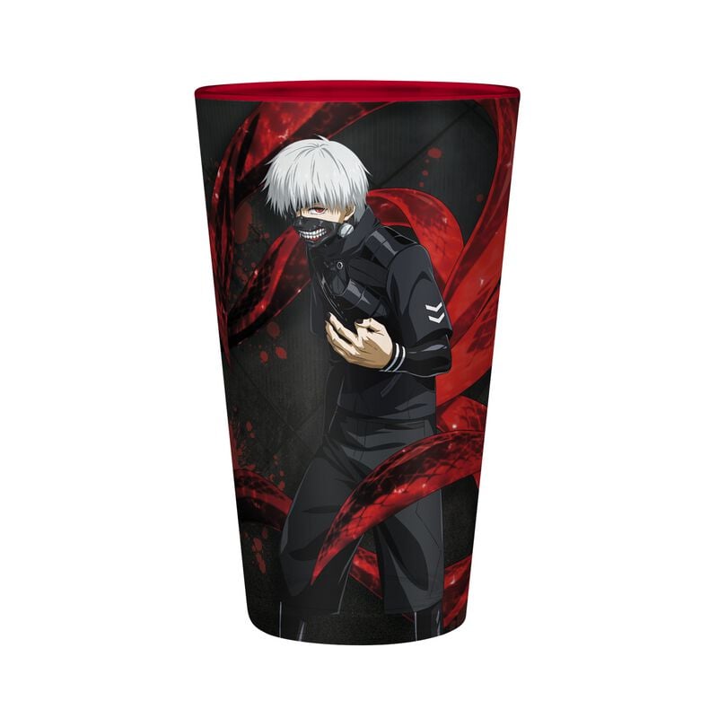 3665361065609 - Kaneki & Mask Trinkglas schwarz rot