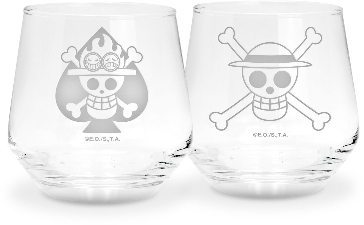 3665361140580 - Luffy & Ace Glas-Set durchsichtig