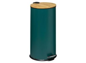 3665884038319 - Abfallbehälter bam modern 30 Liter atmosphärischer Bambusdeckel - entenblau - Bleu canard