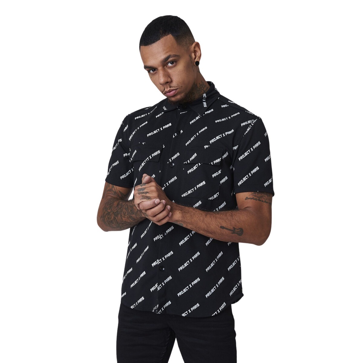 3665957050156 - Basic Shirt mit diagonalem Logo Project X Paris