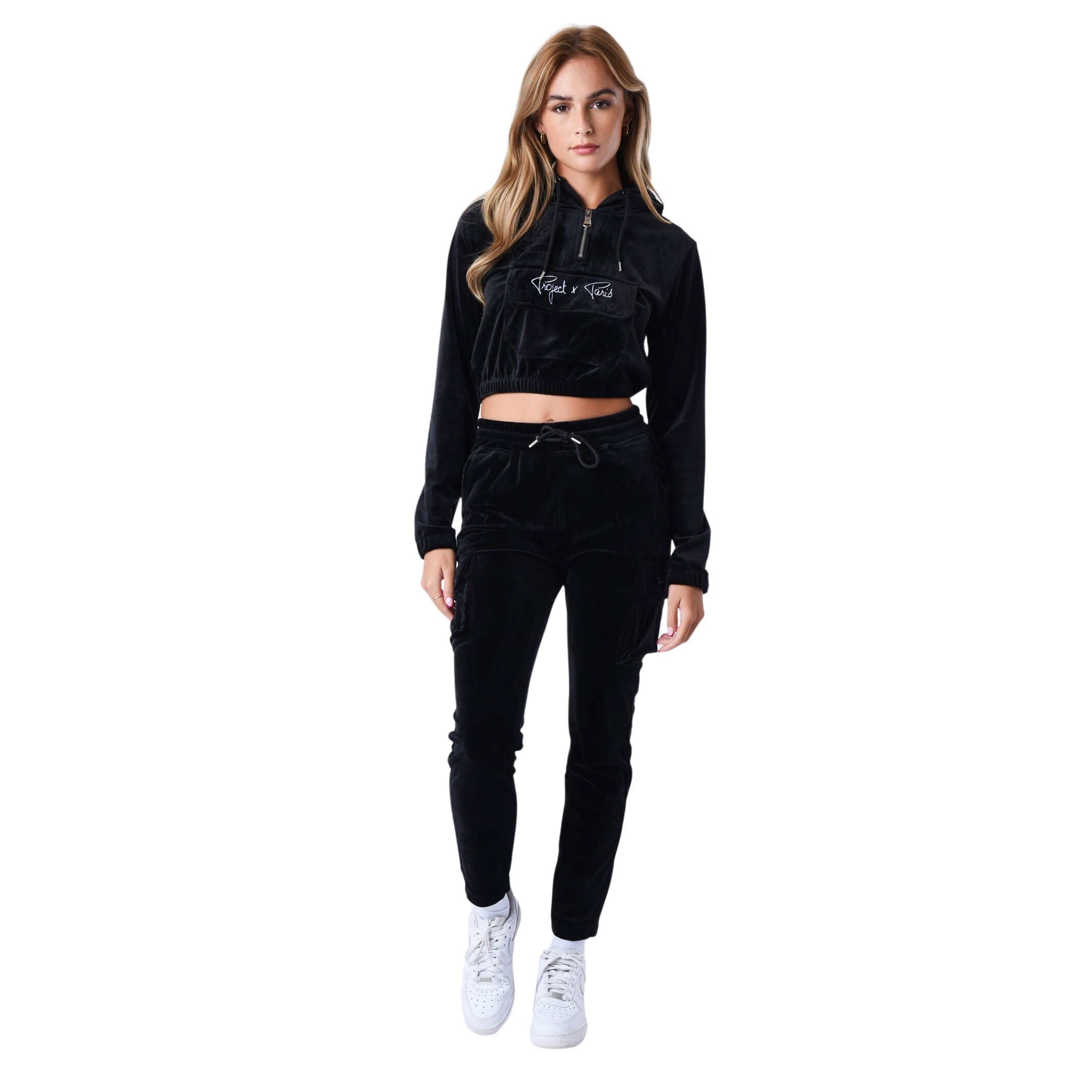 3665957164303 - Hoodie court Samt Damen Project X Paris