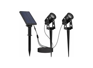 3666162003241 - lumisky 2er-Set LED-Solar-Gartenstecker Roundy in Schwarz - (H)27 cm