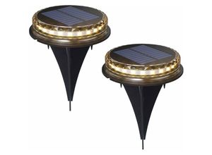 3666162003395 - lumisky 2er-Set LED-Solar-Bodenspots Pavy in Schwarz - (H)35 x Ø 12 cm