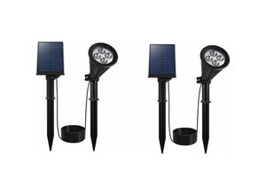 3666162005832 - lumisky 2er-Set LED-Solar-Gartenstecker Spiky in Schwarz - (H)34 cm