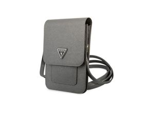 3666339050504 - Guess Wallet Saffiano Triangle Logo Handytasche – Smartphone- und Zubehörtasche (Grau)