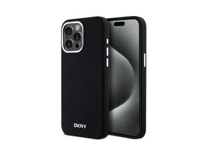 3666339265748 - DKNY Liquid Silicone Small Metal Logo MagSafe - iPhone 15 Pro Max Hülle (Schwarz)