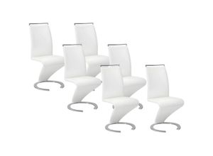 3666471013436 - Vente-unique - Stuhl Freischwinger 6er-Set - Kunstleder - Weiß - twizy