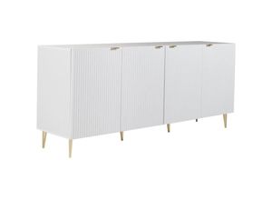 3666471057485 - Vente-unique - Sideboard mit 4 Türen - mdf & Stahl - Weiß & Goldfarben - yesinia