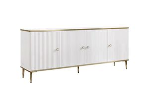 3666471057553 - Pascal Morabito - Sideboard mit 4 Türen - mdf und Stahl - Weiß und Goldfarben - sinead von