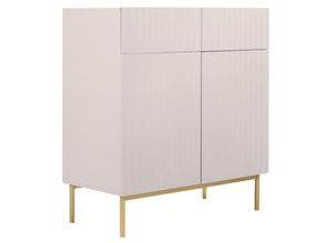 3666471057607 - Vente-unique - Highboard mit 2 Türen & 2 Schubladen - mdf & Stahl - Beige & Goldfarben - evilana