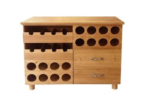 3666471097184 - Vente-unique - Flaschenregal - Tannenholz & mdf - 90 x 32 x 69 cm - Holzfarben - rioja