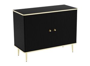 3666471101850 - Pascal Morabito - Highboard mit 2 Türen - mdf & Stahl - Schwarz & Goldfarben - sinead von