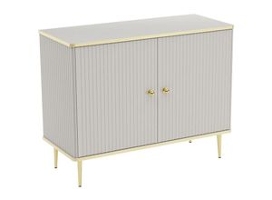 3666471101867 - Pascal Morabito - Highboard mit 2 Türen - mdf & Stahl - Beige & Goldfarben - sinead von