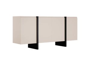 3666471102048 - Vente-unique - Sideboard mit 4 Türen - mdf - Beige & Schwarz - luvonia