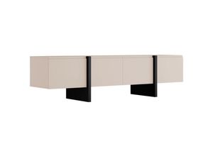 3666471102079 - Vente-unique - TV-Möbel mit 4 Türen - mdf - Beige & Schwarz - luvonia