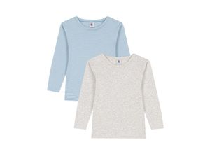 3666576270444 - - Langarm-Shirt MARSHMALLOW 2er Pack in blau grau Gr110