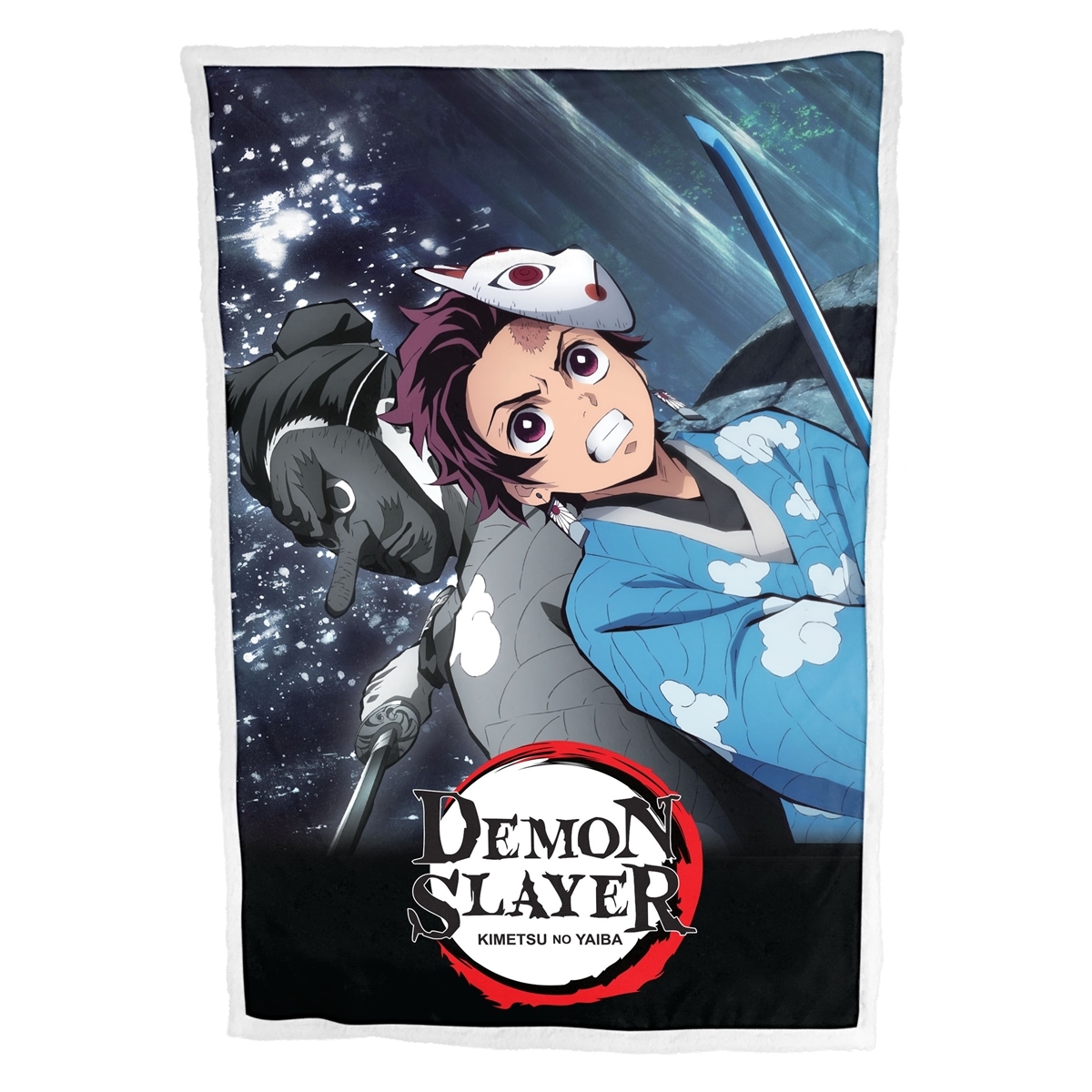 3700043311091 - Sherpa-Decke für Kinder Demon Slayer Tanjiro Blue Costum