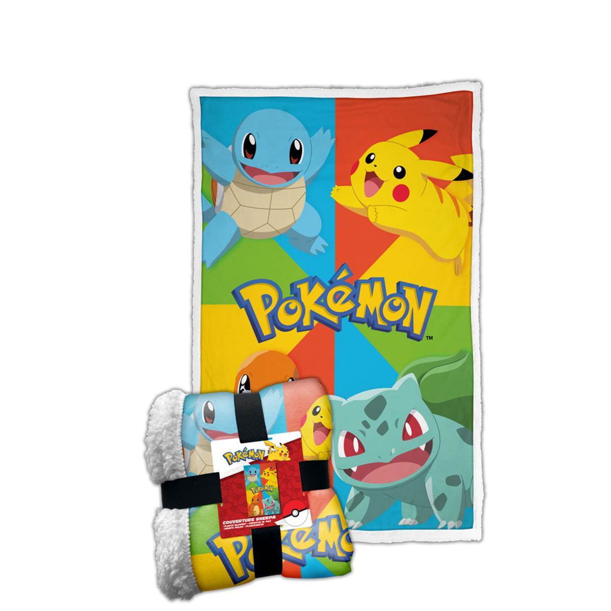 3700043311480 - Sherpa-Decke für Kinder Pokemon Starter Primary