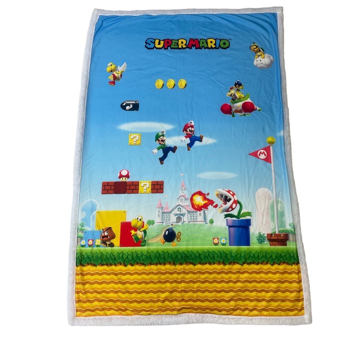 3700043311657 - Sherpa-Decke für Kinder Super Mario Platform Game