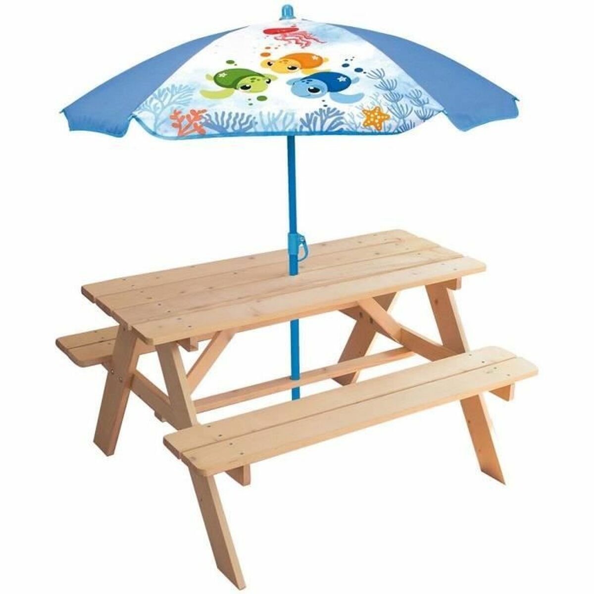 3700057136079 - Picknick-Tisch Braun Solskærm (125 x ø 100 cm)
