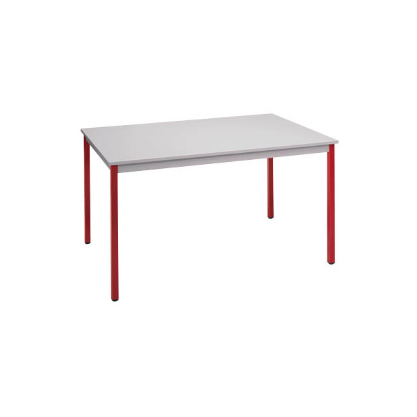 3700245510353 - SODEMATUB Mehrzwecktisch lichtgrau rot rechteckig Vierkantrohr rot 1200 x 600 x 740 cm