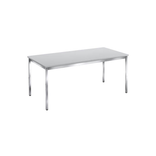 3700245512494 - Schreibtisch 25-T168RCG 65-130cm (H) 160x80cm (BxT) rechteckig grau   chrom 3700245512494 SODEMATUB