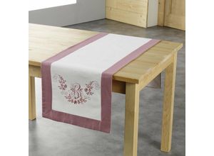 3700273238953 - Douceur Dintérieur - Tischläufer Polyester Rosa Weiß 40 x 140 cm