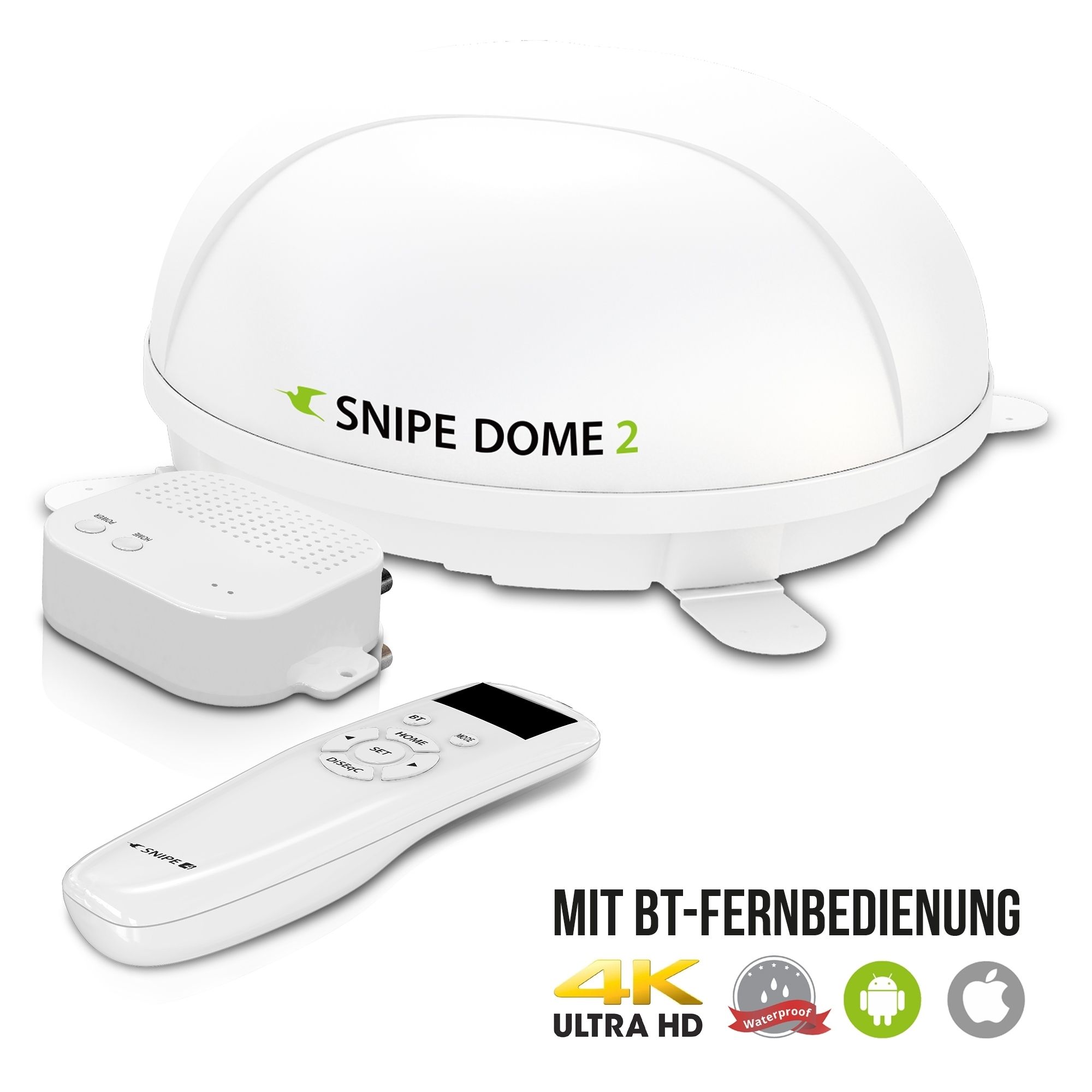 3700433800105 - SNIPE Dome 2 Twin vollautomatische Antenne (Mit BT Fernbedienung und iOS   Android Steuerung)