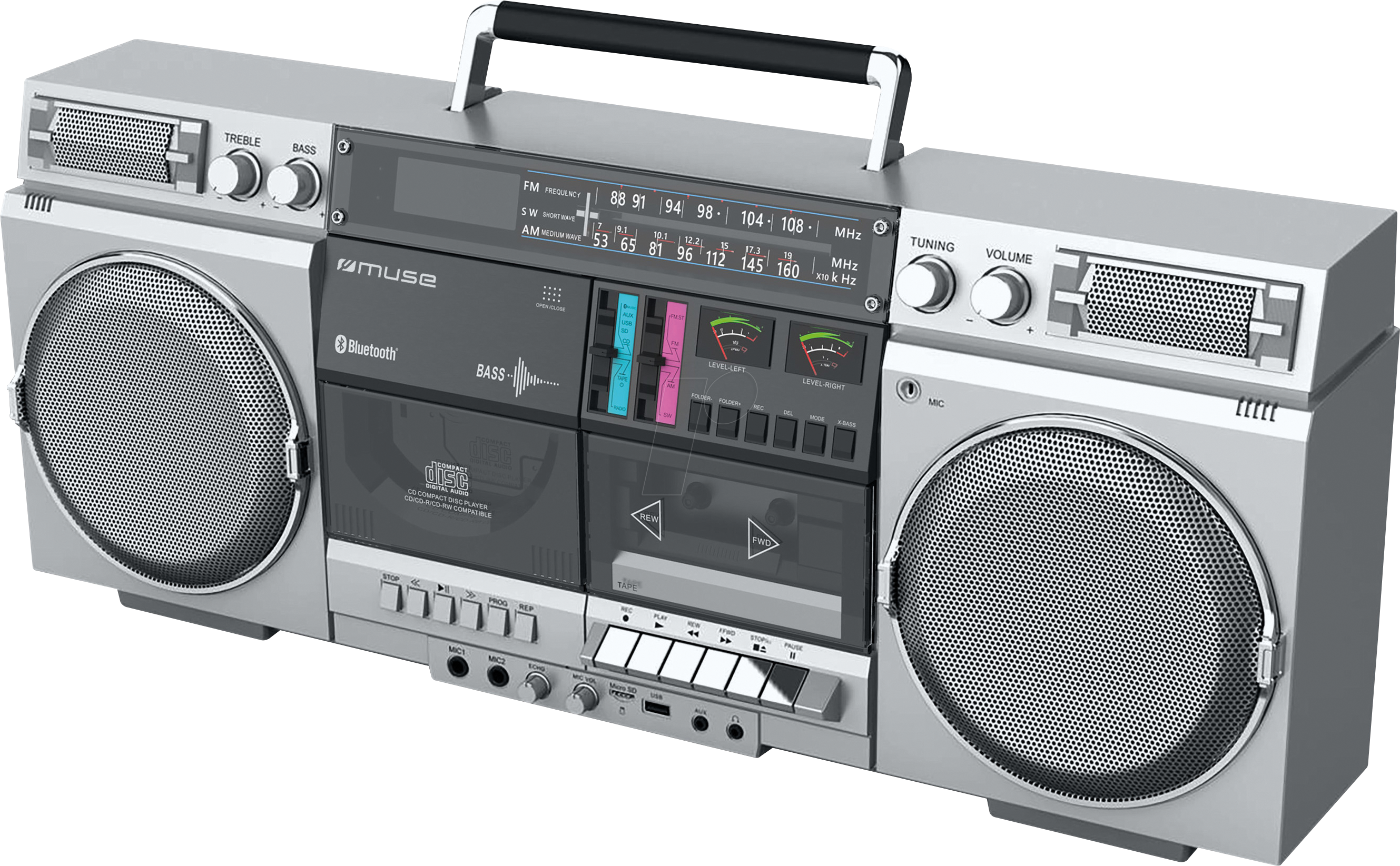 3700460209032 - MUSE M-380 SI - Boombox M-380 mit Radio CD Kassette und Bluetooth