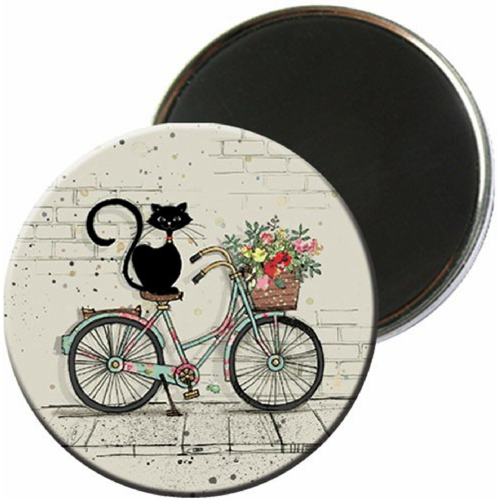 3700572722184 - Runder Magnet Katze Fahrrad Bug Art 3700572722184 - Runder Magnet Katze Fahrrad Bug Art
