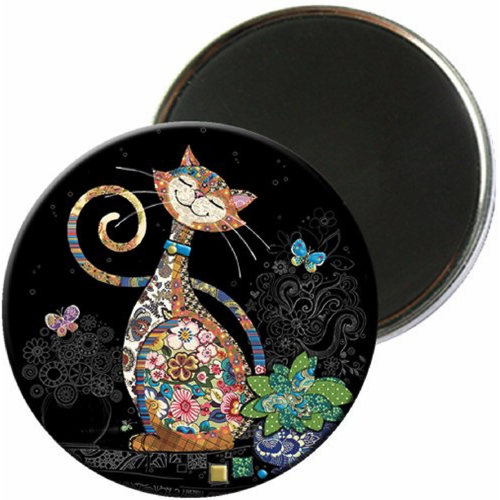 3700572730462 - Rundmagnet Katze Schmetterlinge Bug Art Jewels