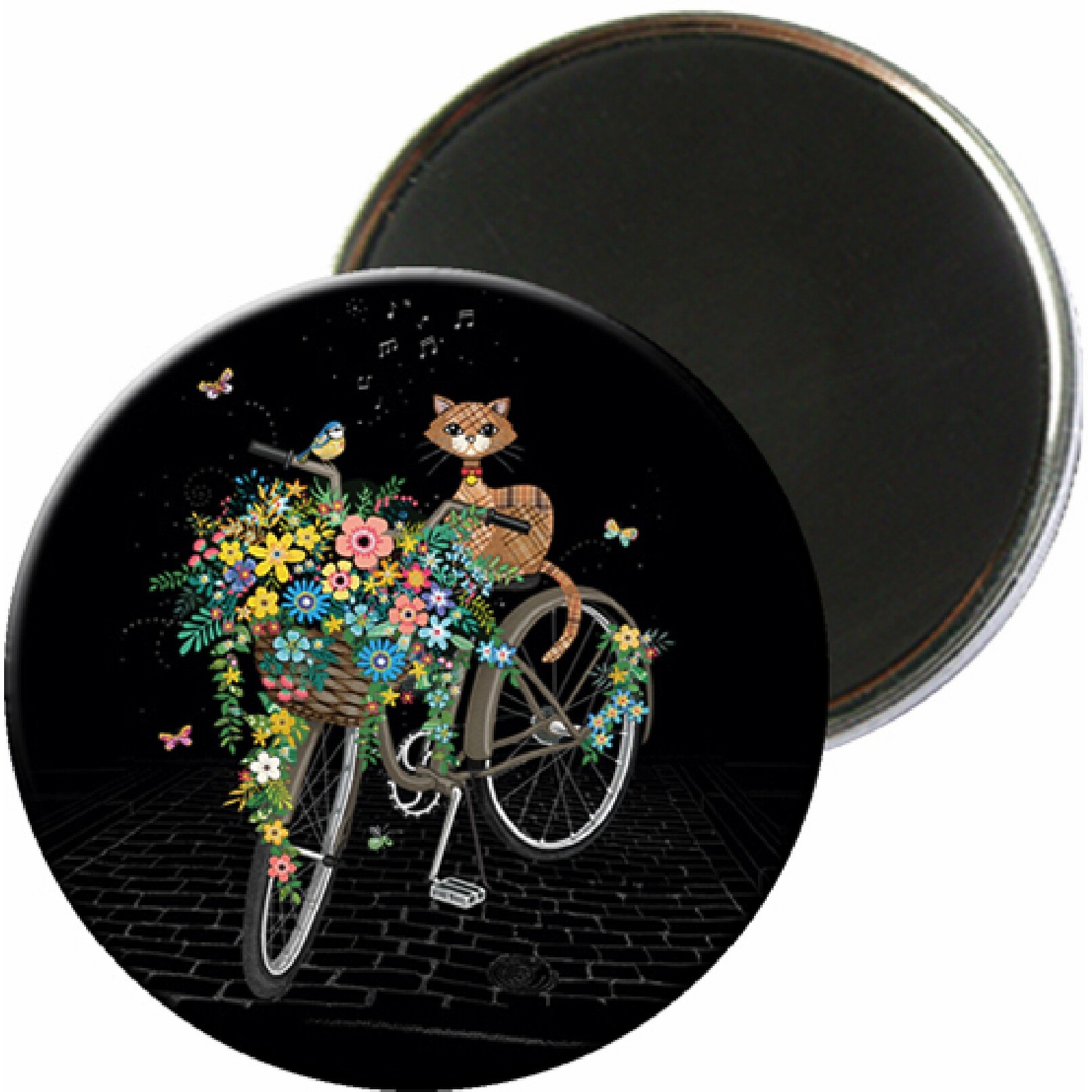 3700572750514 - Runder Magnet Katze Fahrrad Bug Art Jewels