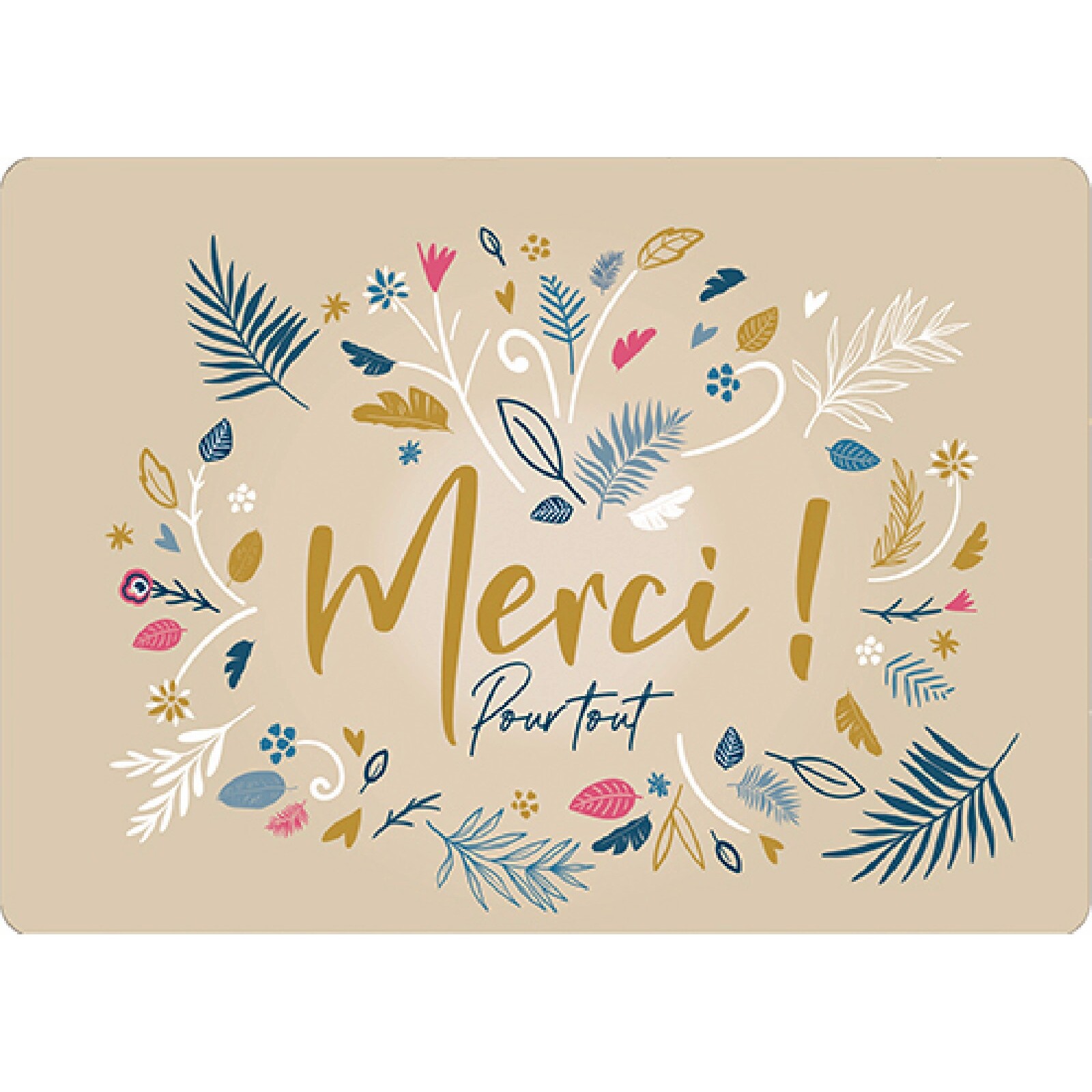 3700572757063 - Doppelte Karte Des Plumes Et Des Fleurs Merci 3700572757063 - Doppelte Karte Des Plumes Et Des Fleurs Merci