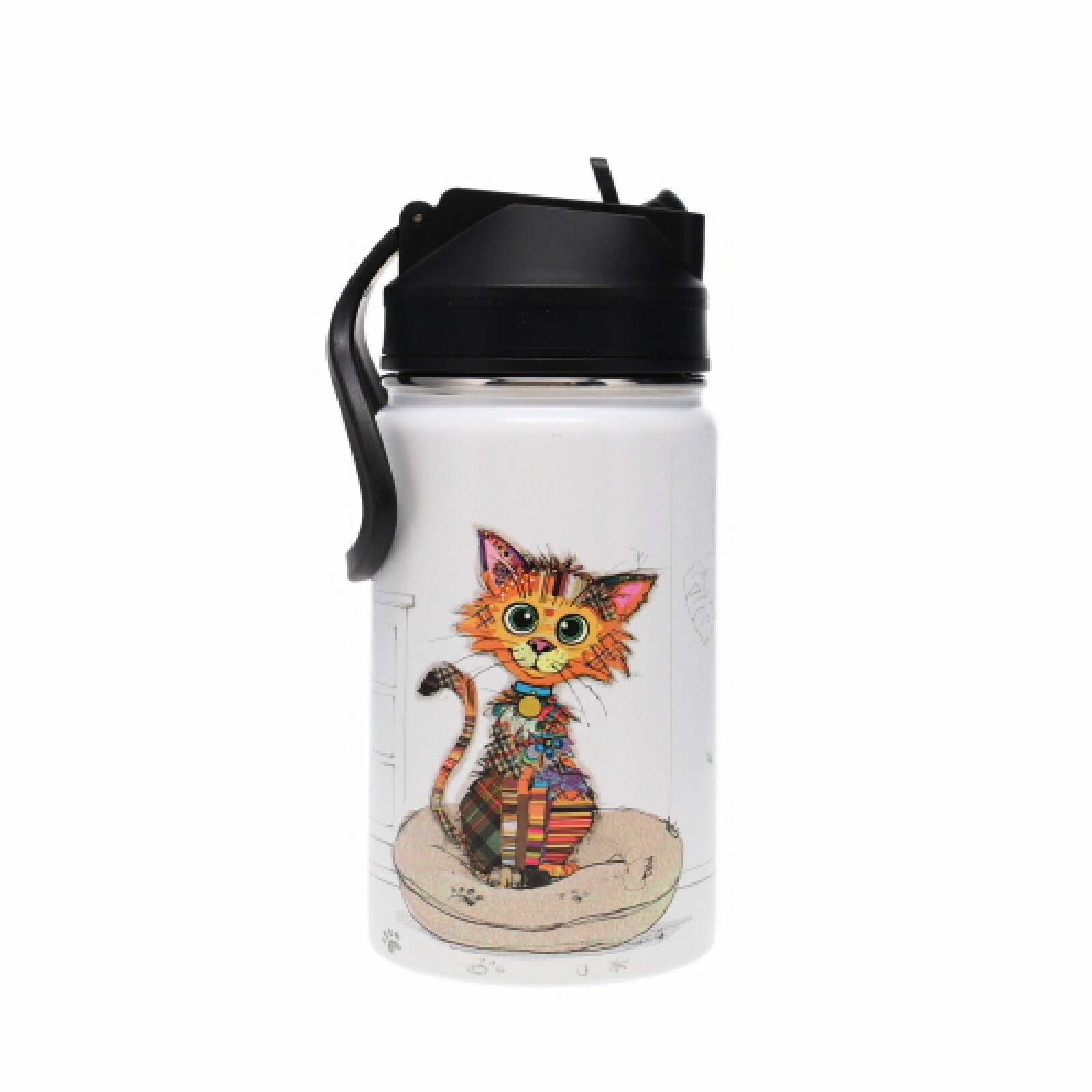 3700572763835 - Trinkflasche mit Strohhalm niedliche Katze Kind Kook