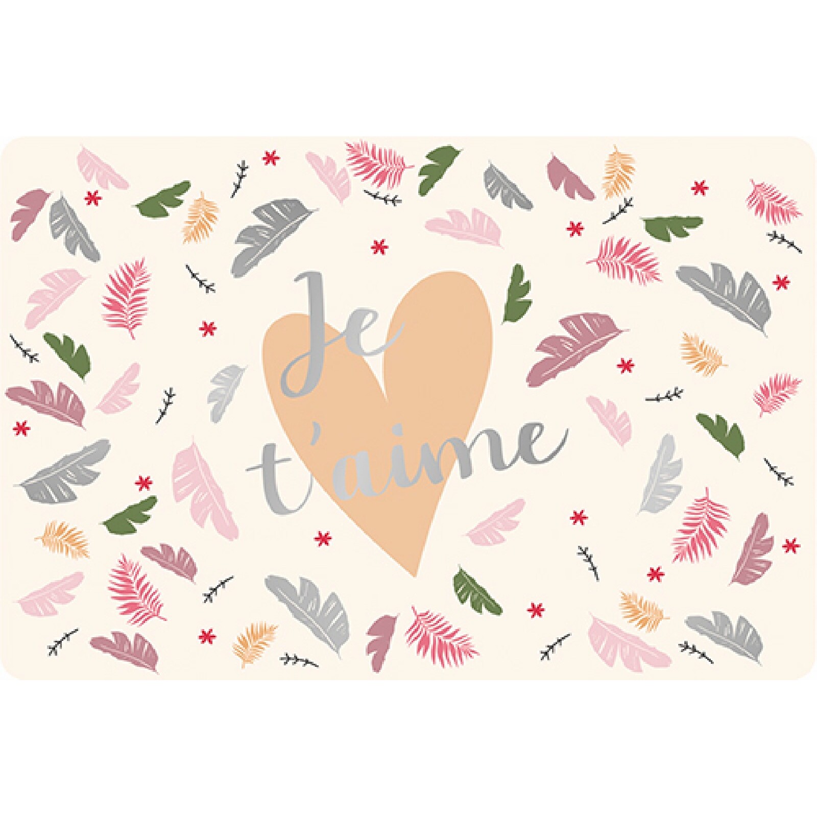 3700572781174 - Doppelte Karte Des Plumes Et Des Fleurs Je T’aime 3700572781174 - Doppelte Karte Des Plumes Et Des Fleurs Je T’aime