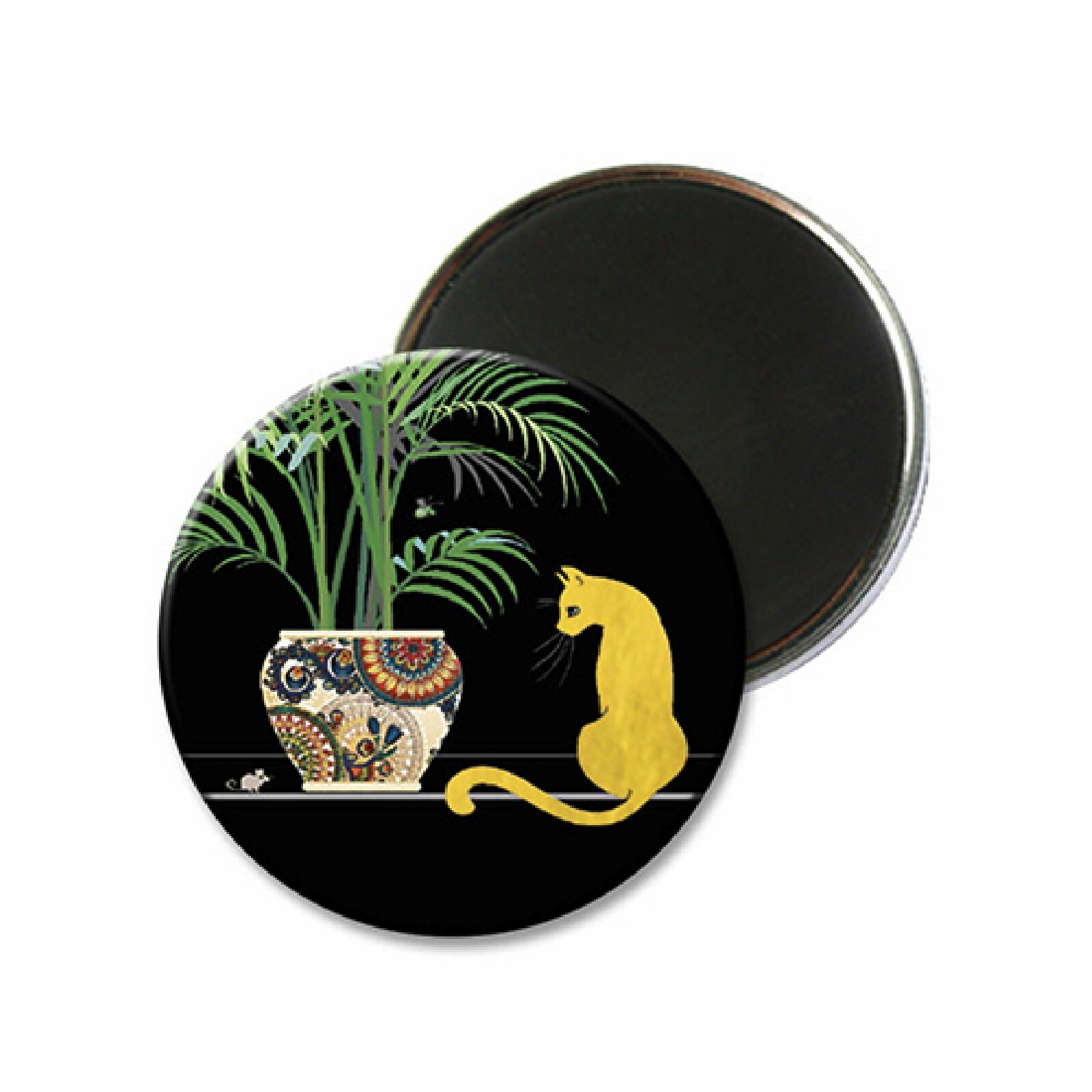 3700572783963 - Runder Magnet Katze Pflanzen Bug Art Jewels