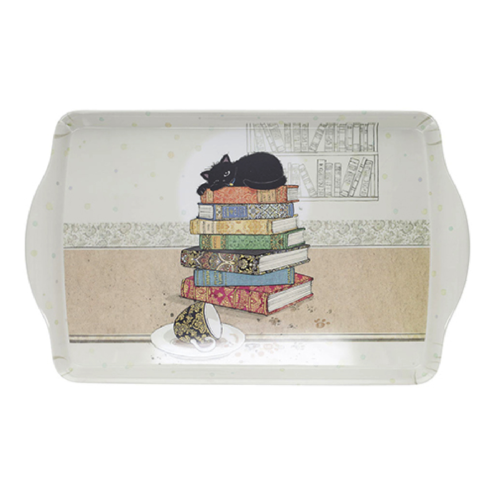 3700572788869 - Melamin-Tablett gm Kätzchen Bücher Bug Art